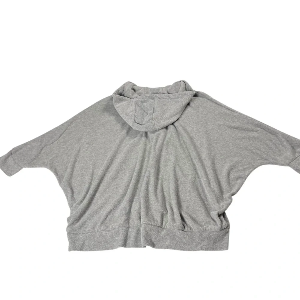 Chaser Love Cloth Lace Up Oversized Gray Dolman Sleeve Hoodie Large